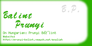 balint prunyi business card